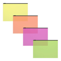 Конверт на молнии С6 (175*120мм) полупрозрачный Fizzy Neon,, ассорти