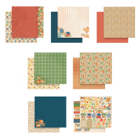 Набор бумага для скрап. 20х20 см 190 гр/м двуст. "Теплая осень" 7 листов