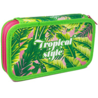 Пенал 2 отд. (190*105) Тропический узор, soft, тканевый торец