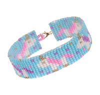 Браслет из бисера "Единороги"  2 см