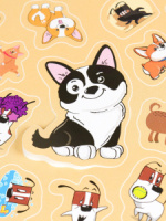 Наклейки детские 15*22,5см "Модные собачки"