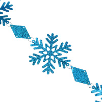 Декоративная фольгированная гирлянда 100см "Снежинки" ассорти