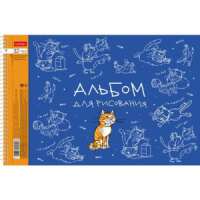 Альбом А4 32л  гребень "Забавные животные"  пл. 100 гр/м, перфорация на отрыв
