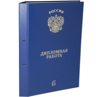 Папка д/дипломных работ А4, без бумаги, НА БОЛТАХ мет, 2отв., синяя