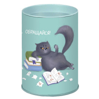 Копилка-подставка для канцелярских принадлежностей металл "Озорные котики" 10,4*7,5*7,5см