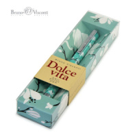 Ручка в футляре "Dolce Vita. Камелии" шарик., 0,7мм, металл., синие чернила