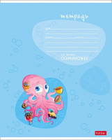 Тетрадь А5 12л косая лин. Hatber "Осьминожки", 5 диз.в блоке, белизна 98%