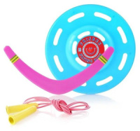 Набор игр. Летающая тарелка "Фигурная", Бумеранг "Малый", скакалка