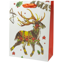 Пакет подар. бум. новогодн. 18*24*10см 210гр/м  "Рождество" 4 дизайна, 1 дизайн в упаковке