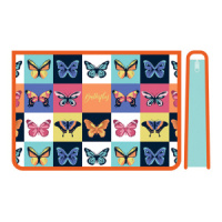 Папка д/труда А4 (325*230*100) 2отд. молния сверху, пластик "Паттерн бабочки"