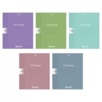 Тетрадь А5 48л кл. Hatber пласт.обл. "Color Set" 5 диз.в блоке