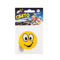 Брелок светоотражающий пластик осн. "Смайл с глазами" 50мм