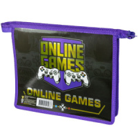 Папка д/тетрад. А5 (230*190*50) 1отд. молния сверху, метализир.картон "Game zone"