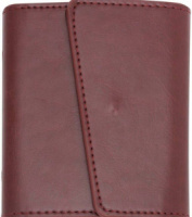 Визитница к/з "Сариф бордовый" 120*100мм, 12 карманов на клепках, застежка-кнопка