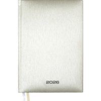 Ежедневник дат. 2026г А5 Attomex. Regent 336стр., серебристый, тв.обл., бумвинил, ляссе
