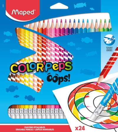 Карандаши цвет. 24цв "Color Peps" с ластиком, пластиковые