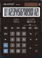 Калькулятор 12 разр. Skainer  настольный двойное питание черный