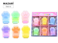 Ластик MAZARI с роликом "Лапки" 3,5*5,3*1см, ассорти, 6 цветов