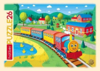 Пазл-рамка 300*200мм.  26 элементов "Паровозик"