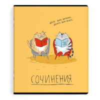 Тетрадь предметная А5 Для сочинений "Любознательные коты" 48л, выб. ТВИН УФ-лак., лин.