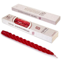 Свеча витая красная 2 шт/уп