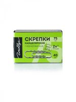 Скрепки 75мм -  40шт. гофрированные, оцинкованные, карт.уп.