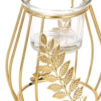 Подсвечник 7*7см стекло, золото