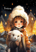 Блокнот А6  48л гребень "Милая девочка" кл., блестки