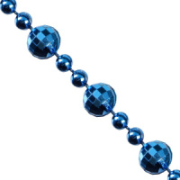 Бусы декоративные  2,7м, с шарами разных диаметров, синий