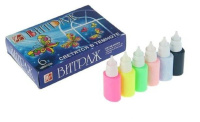Краска Витраж светящийся, 6цв*20мл (контур, 5 цв.красок, плёнка-файл, запас.носики 2шт, шаблоны)