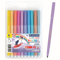 Фломастеры  10цв "Centropen colour world PASTEL" треуг.захват, пластик.уп-ка