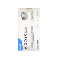 Ручка гелевая  Deli Arris автомат черная, 0,5мм, рез.манжета