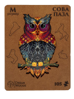 Пазлы деревянные 105 элемента 280*180мм  "Сова"