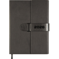 Ежедневник дат. 2026г А5 deVENTE Tudor 336стр., черный, тв.обложка, кожзам, карман,2ляссе,70г/м2