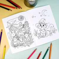 Раскраска "Раскраски с наклейками. Коты" А5 16стр.