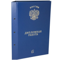 Папка д/дипломных работ А4, без бумаги, НА БОЛТАХ мет, 3отв., синяя