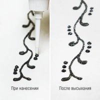 Контур по ткани 20 мл, серебристо-черный с блестками