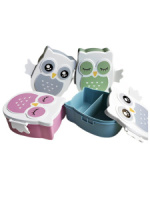 Ланч-бокс  800мл  "Совушка" с двумя отделениями и приборами