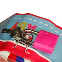 Копилка металл. "Домик" с замочком 10*9,5*4,8 см, ассорти дизайнов