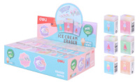 Ластик Deli 38*25*17 мм, ассорти
