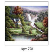 Набор  для вышивания бисером 27*35см "Дом рядом с водопадом" част. запон.