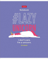 Тетрадь А5 24л лин. Hatber "Ленивые хвостики" 5диз.в блоке, мат.лам.ю, тисн., белизна 100%