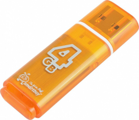 Флеш-драйв  4 GB USB 2.0 Smartbuy Glossy series Orange