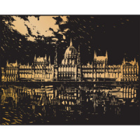 Гравюра 20*25см с эффектом золото "Будапешт"