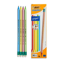 Карандаш BIC Evolution пластиковый, полоски с ластиком