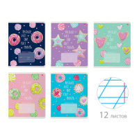 Тетрадь А5 12л косая лин. Альт "Сладкое настроение" выб. УФ-лак, конгрев