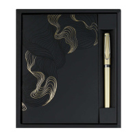 Набор Ежедневник недат. А5 кожзам., мягк.пер., 120л. + ручка "Виннер черный" ляссе