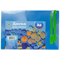 Доска д/работы с пластилином А5 + 2 стека, цветная, малая