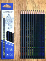 Карандаш  ACMELIAE HB трехгранный, черн. корпус, с принтом