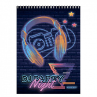 Блокнот А6  40л гребень "Неоновый дизайн" клетка